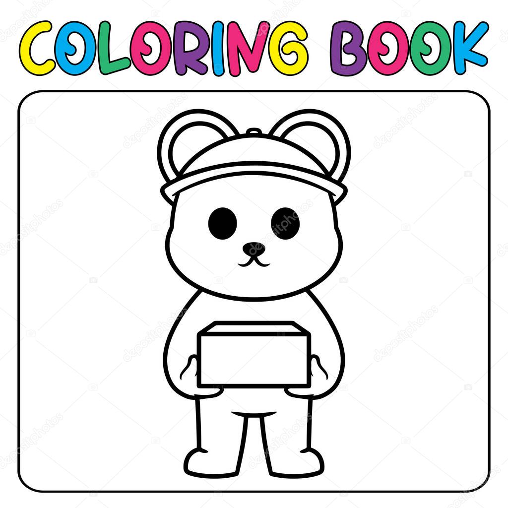 Vector lindo oso panda para colorear para niãos pãgina vector vector de stock de arinalyusuf