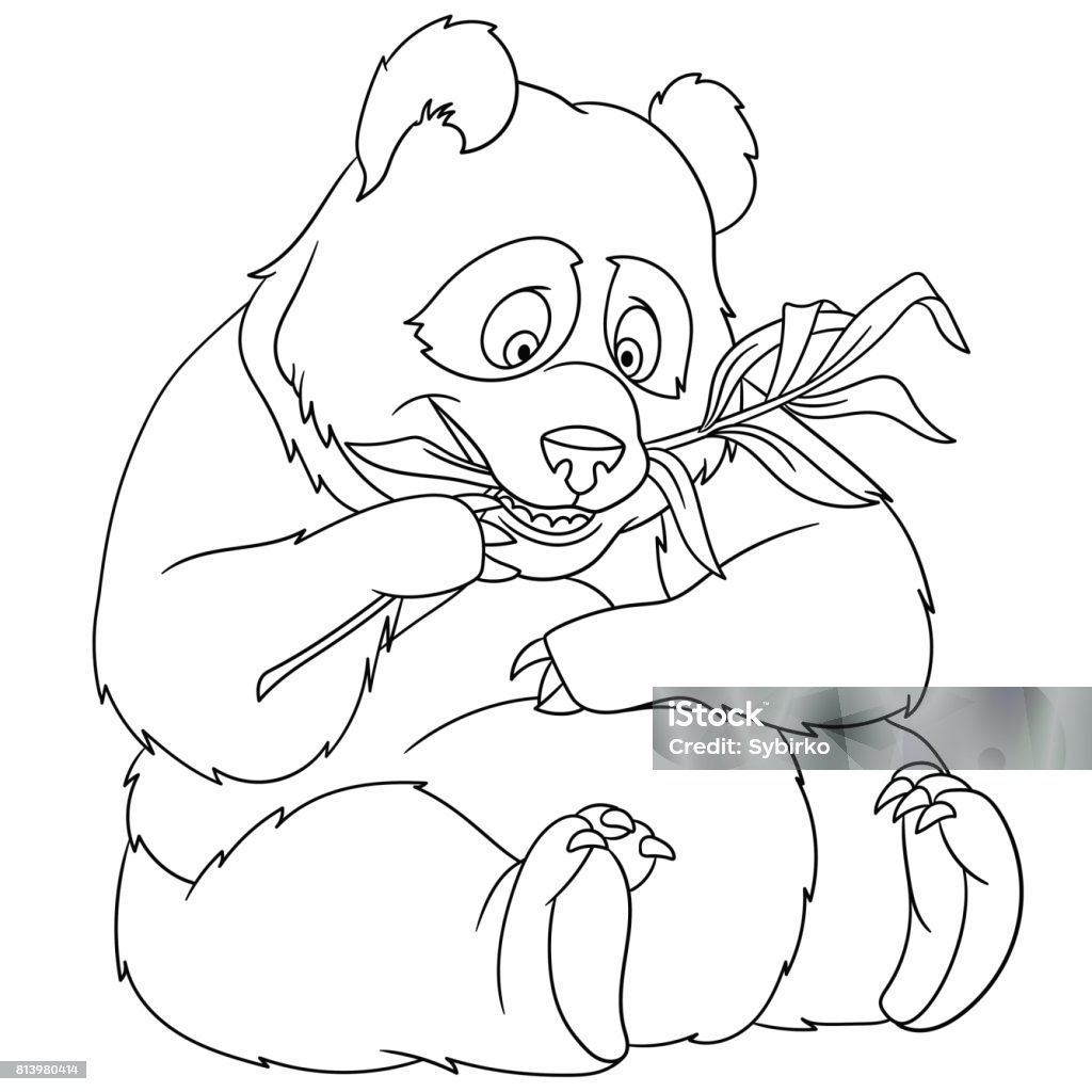 Vetores de pãgina de desenhos animados urso panda para colorir e panda desenhos para colorir