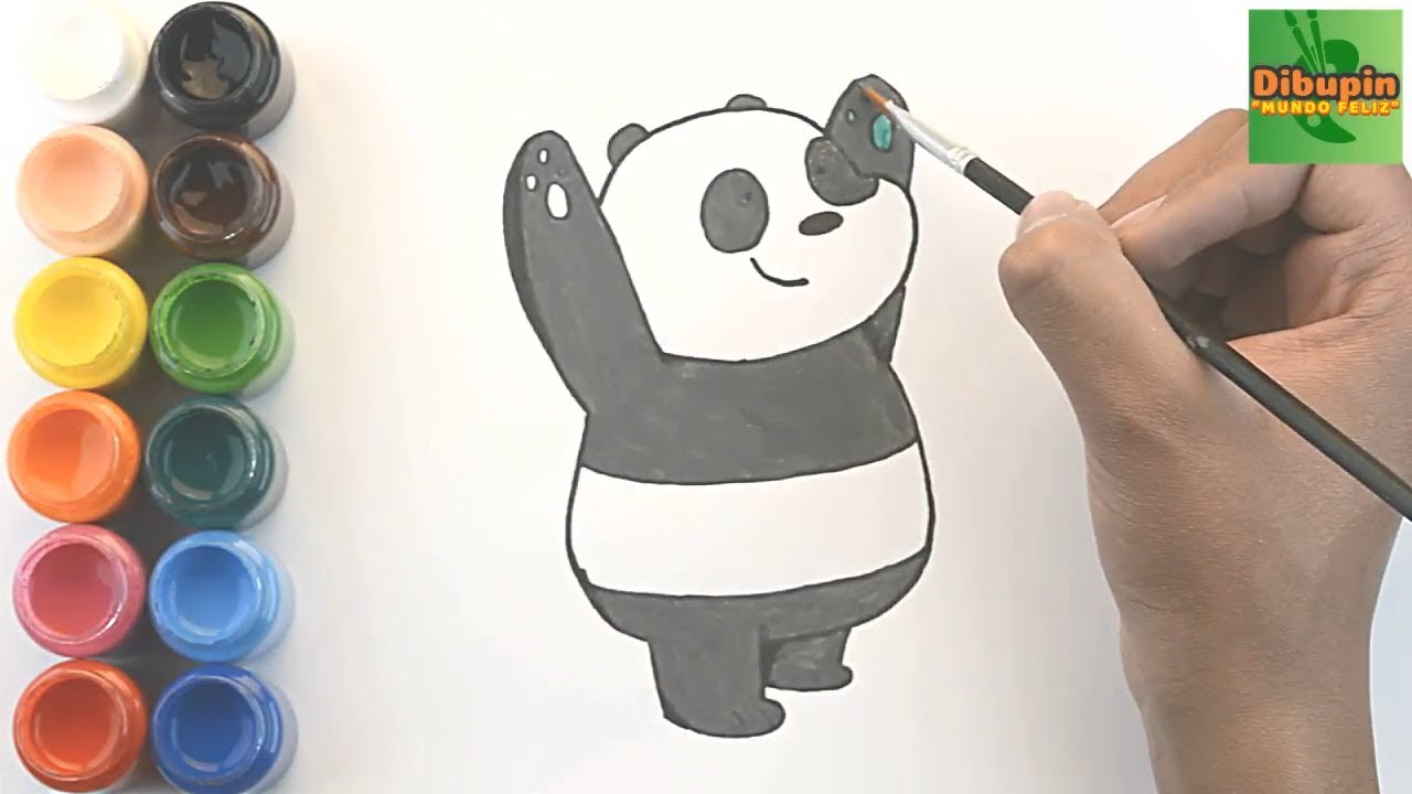 O dibujar y colorear a oso panda de osos escandalososhow to draw and color panda of we bare b