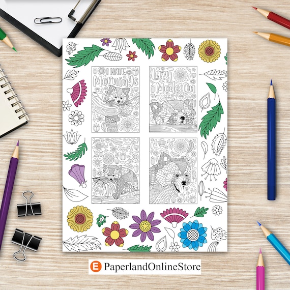 Libro para colorear de panda rojo libros para colorear para adultos regalos para los amantes de los pandas pãginas para colorear de mandala floral libro para colorear de animales amantes de los