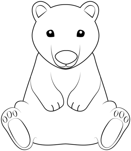 Polar bear coloring page free printable coloring pages