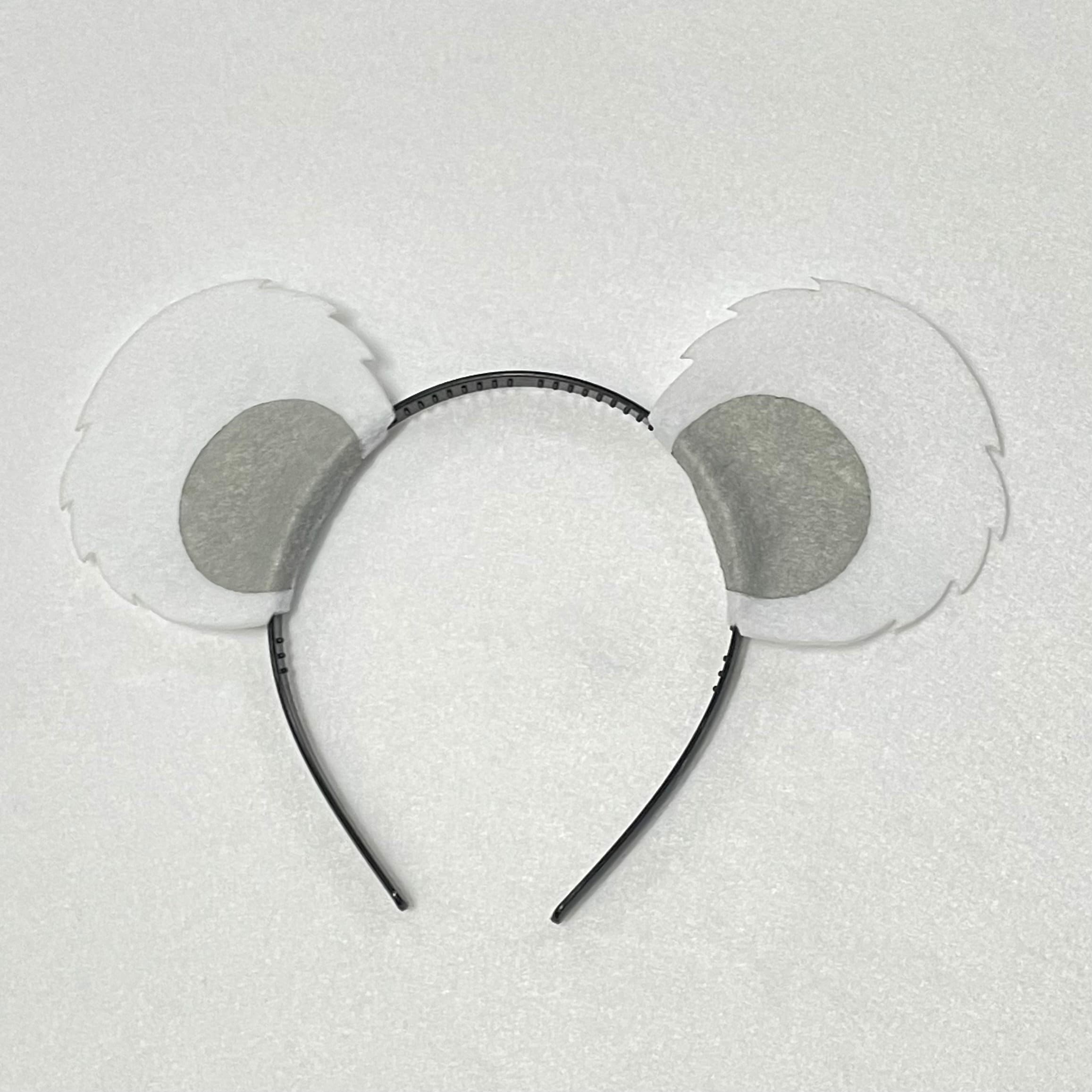 White and grey polar bear theme ears headbands birthday party favors supplies panda grizzly polar picnic children child adult baby toddler