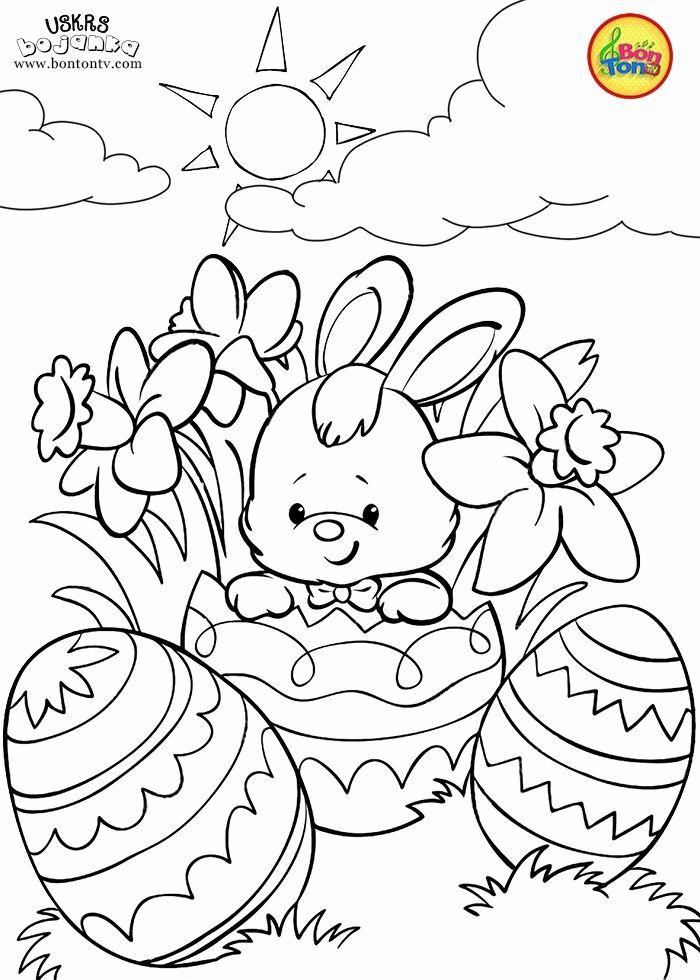 Kleiner osterhase in einem osterei blumen blãtter zum ausmalen bilder easter coloring book bunny coloring pages easter coloring sheets