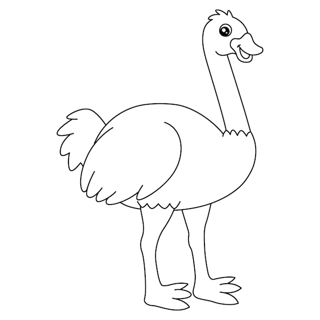 Premium vector ostrich coloring page isolated for kids