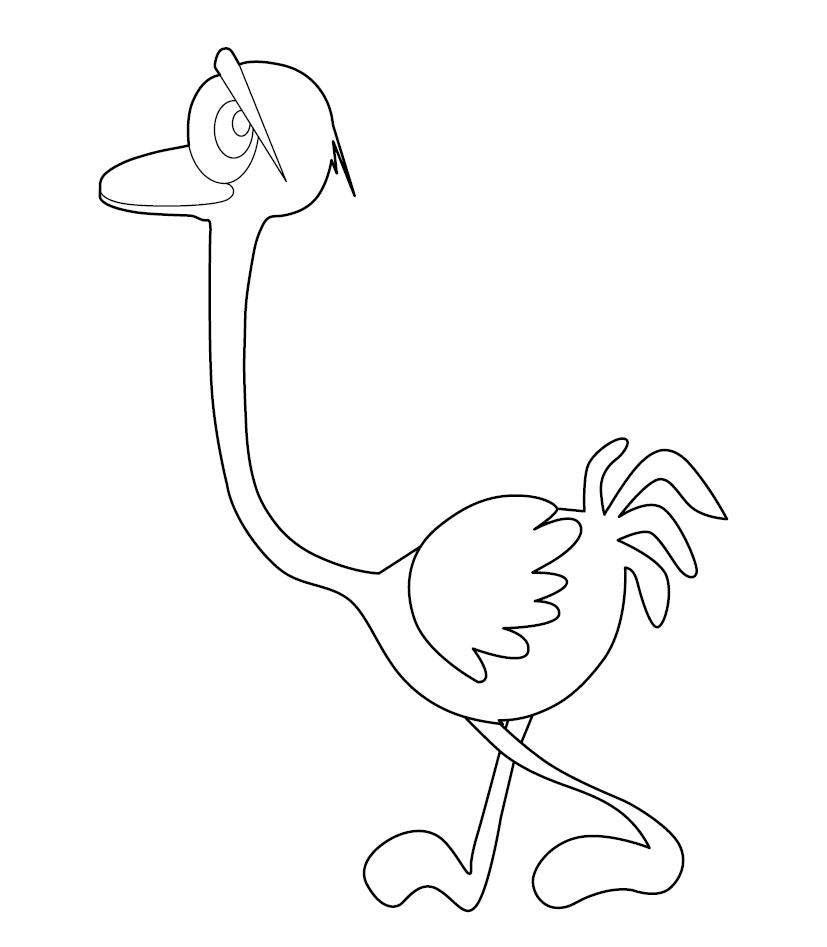 Ostrich colouring image free colouring book for children â monkey pen store