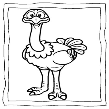 Ostrich coloring book ostrich coloring pages by abdell hida tpt