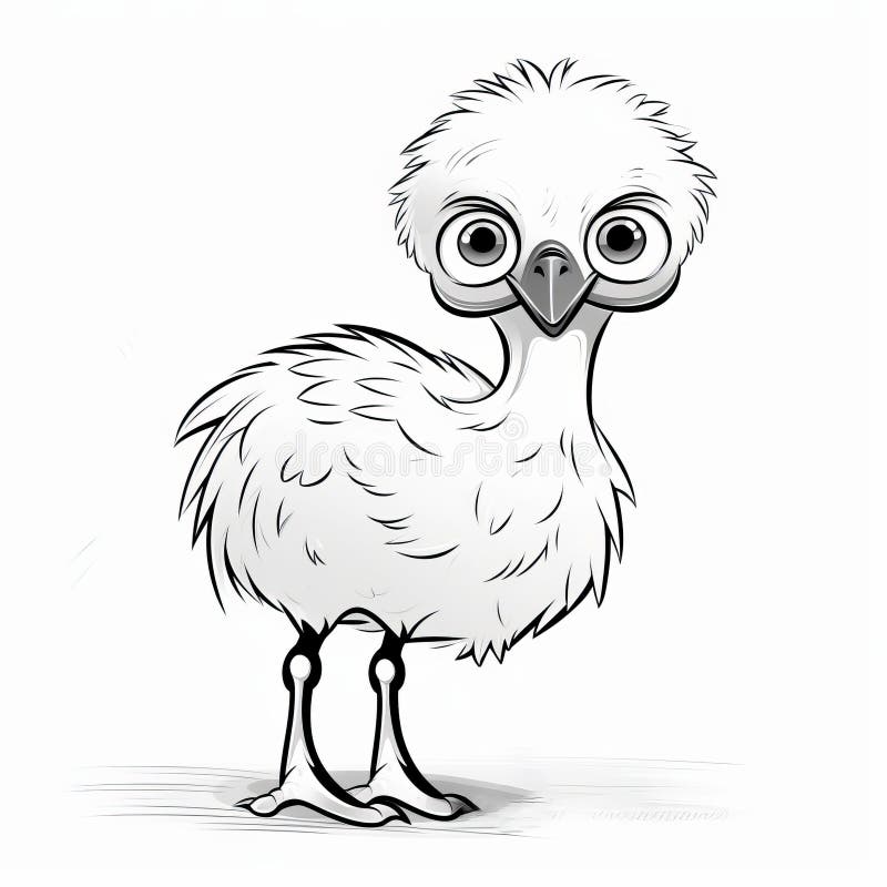 Ostrich coloring stock illustrations â ostrich coloring stock illustrations vectors clipart