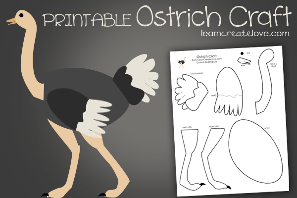 Printable ostrich craft