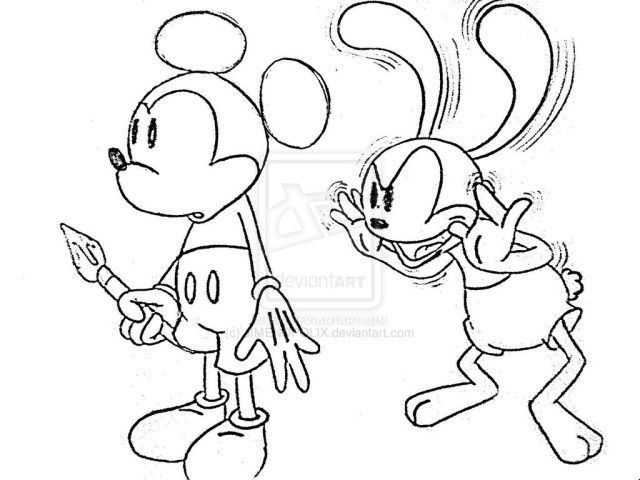 Colorful mickey coloring pages