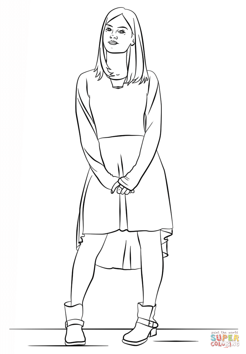 Clara oswald from doctor who coloring page free printable coloring pages