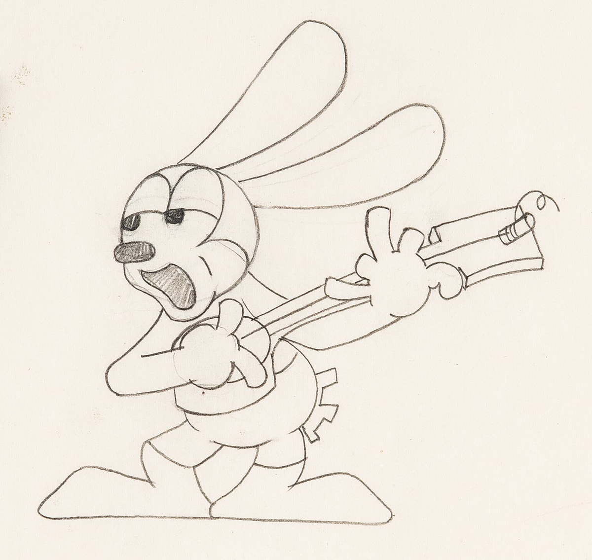 Oswald the lucky rabbit animation drawing