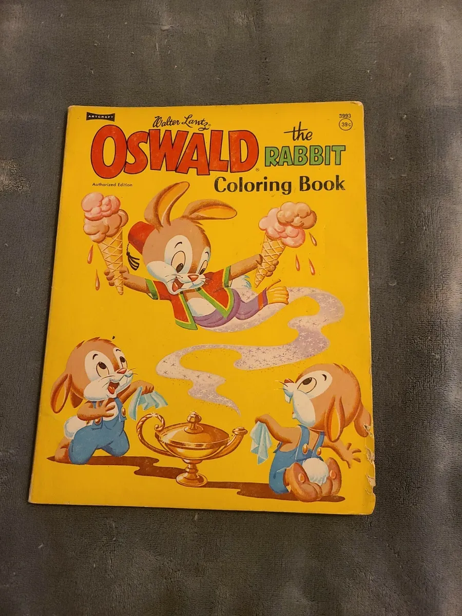 Vintage artcraft walter lantz oswald rabbit coloring book plete