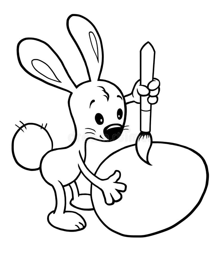 Rabbit easter bunny easter egg cartoon character cute easter bunny stock illustration