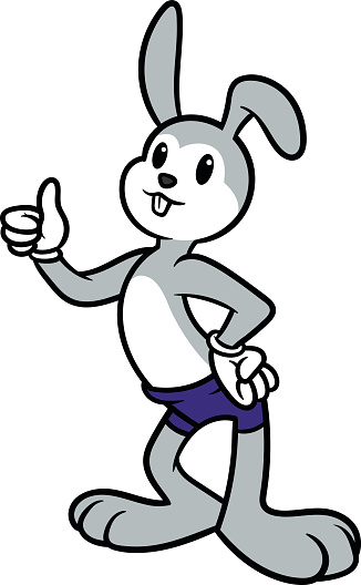 Cartoon bunny rabbit mascot vector illustration stock illustration