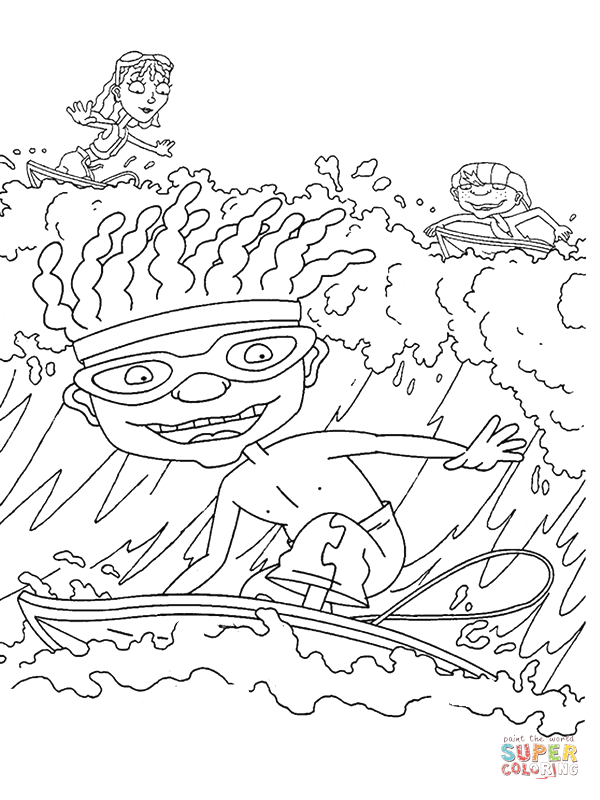 Oswald surfer coloring page free printable coloring pages