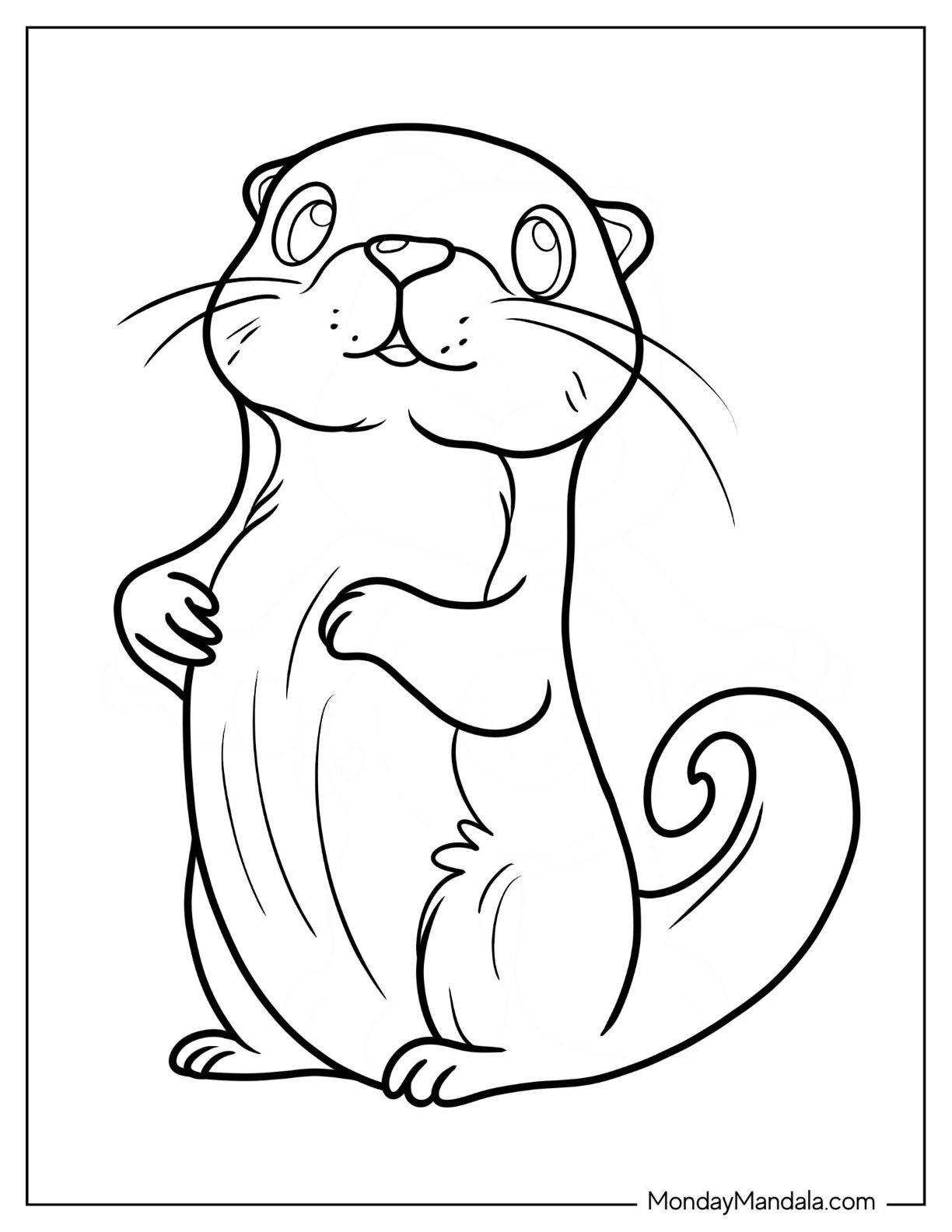 Otter coloring pages free pdf printables