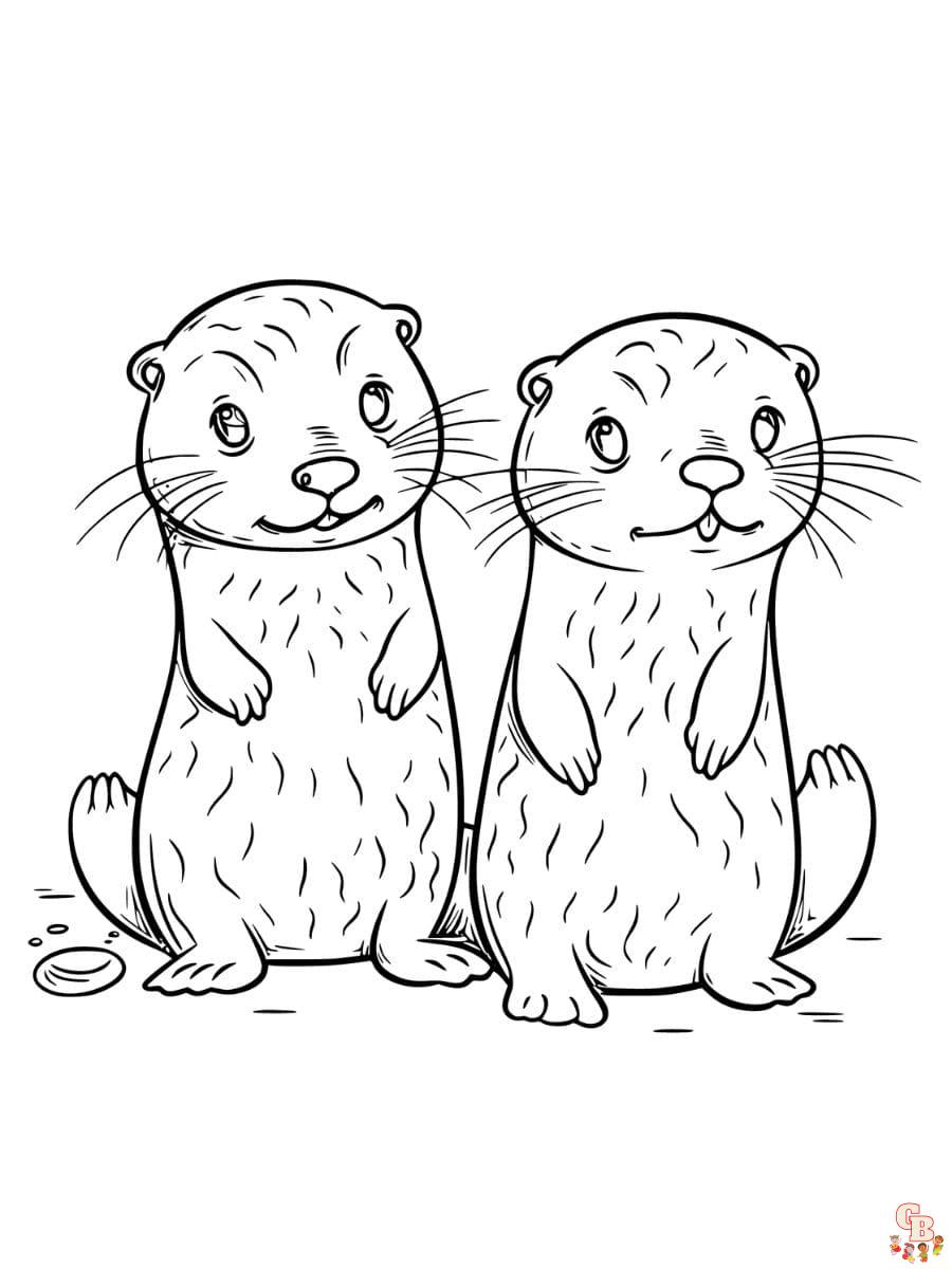 Printable sea otter coloring pages free for kids and adults