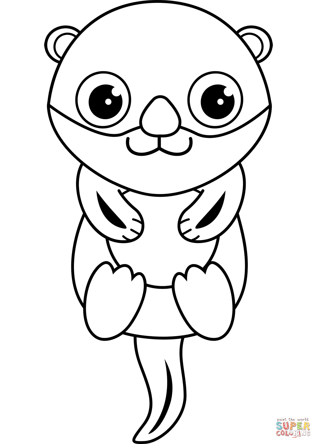 Cute otter coloring page free printable coloring pages