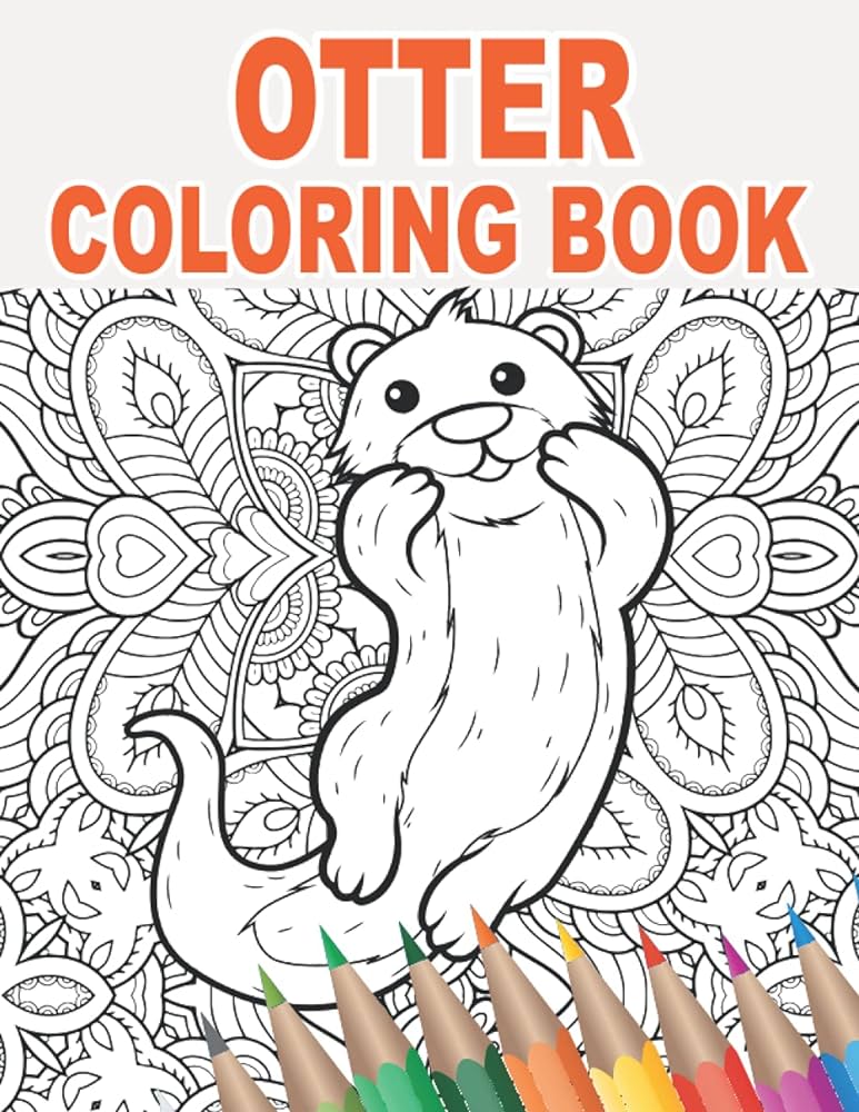 Otter coloring book mandala patterns with cute otters to color for stress relief and relaxing gift idea for animal owners and lovers of otter golden francisco w books