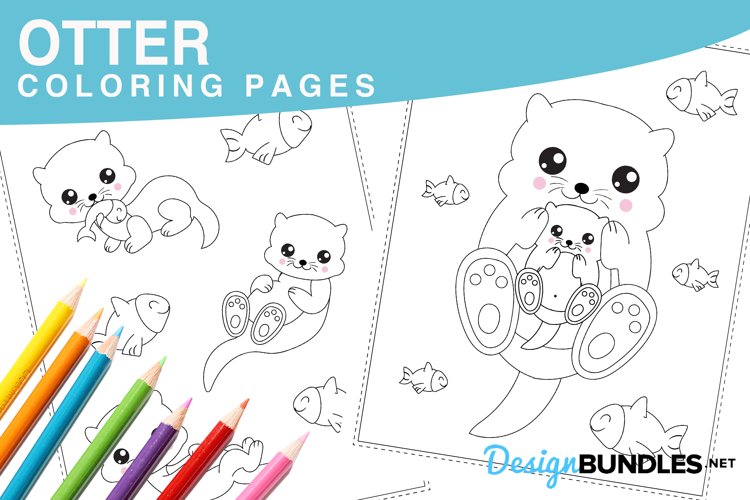 Otter coloring pages