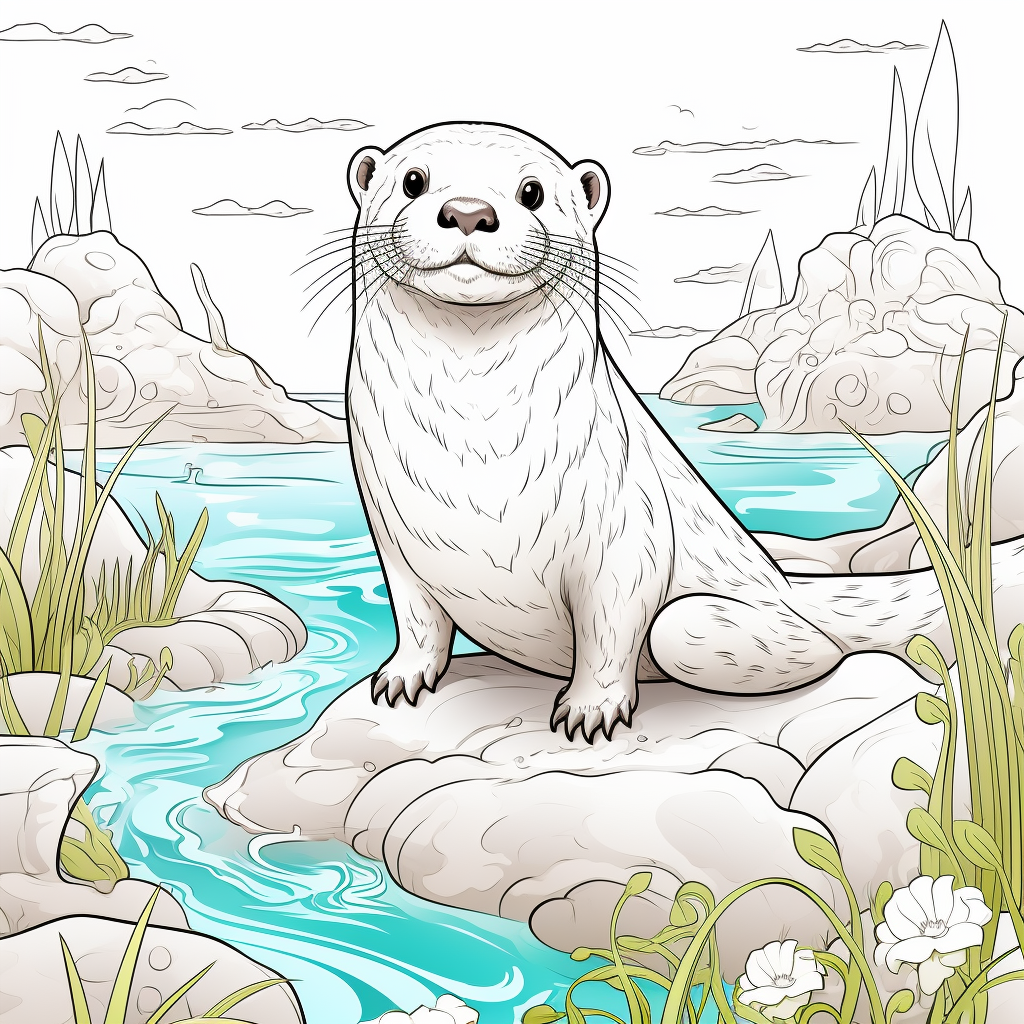 Otter coloring pages