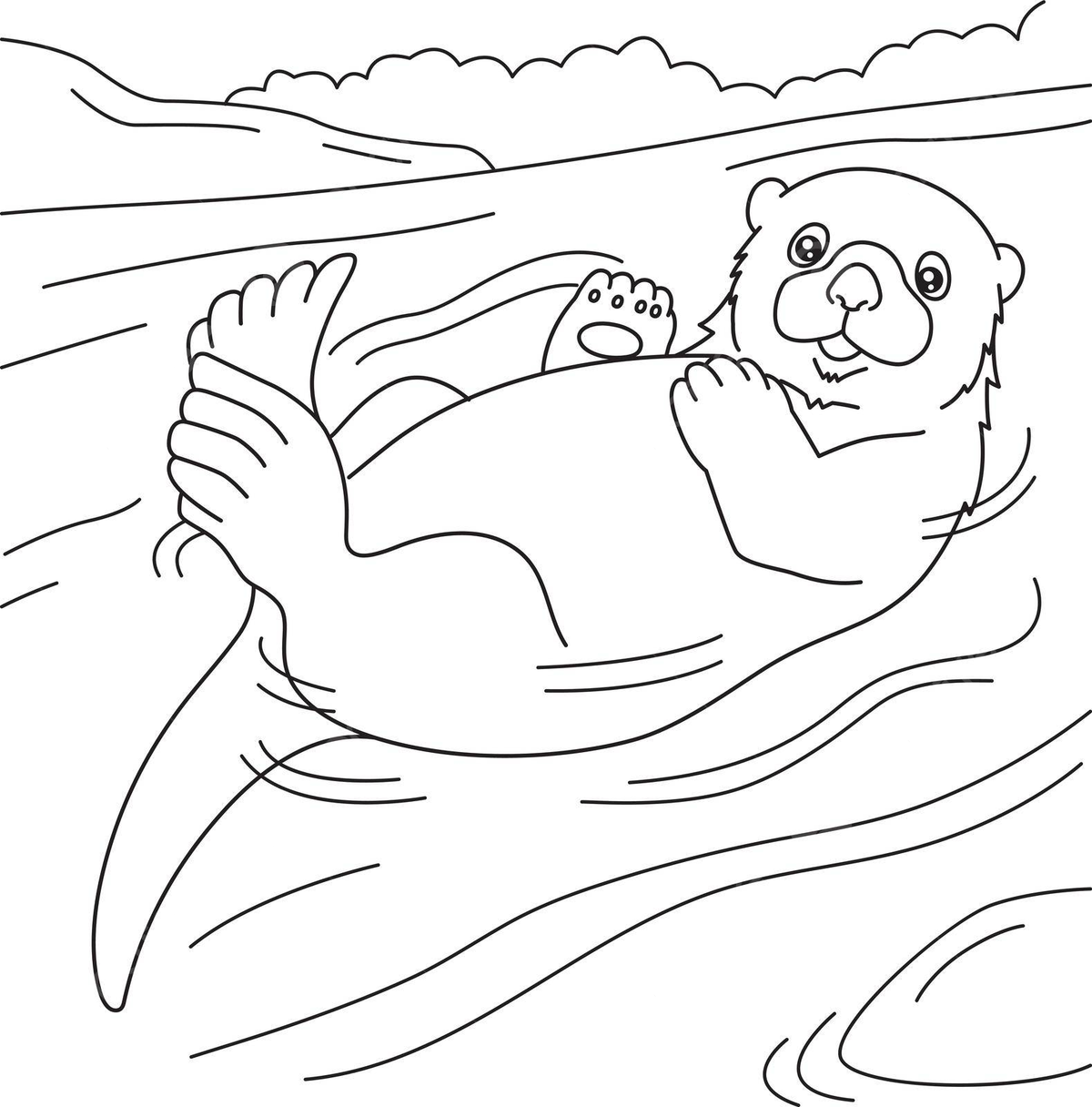 Sea otter coloring page for kids coloring page toddler book vector coloring page toddler book png and vector with transparent background for free download