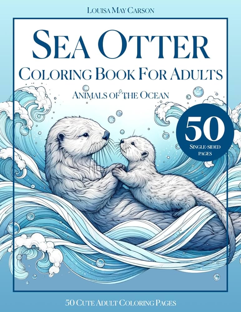 Sea otter coloring book for adults animals of the ocean cute adult coloring pages carson louisa may books