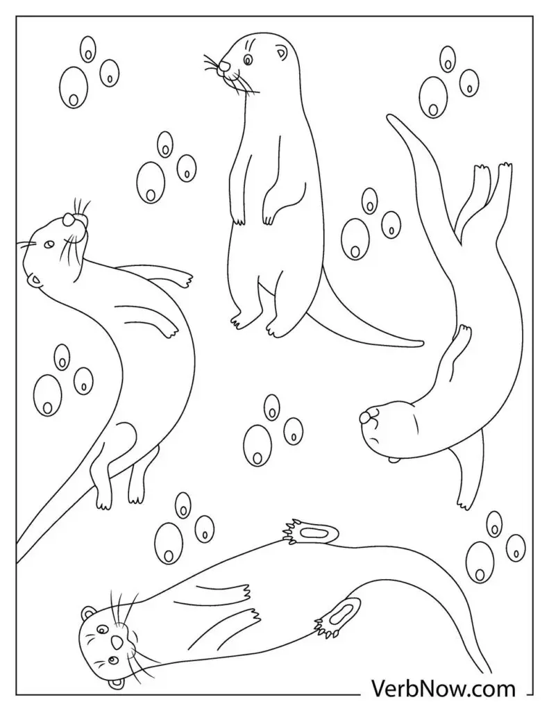 Free otter coloring pages book for download printable pdf