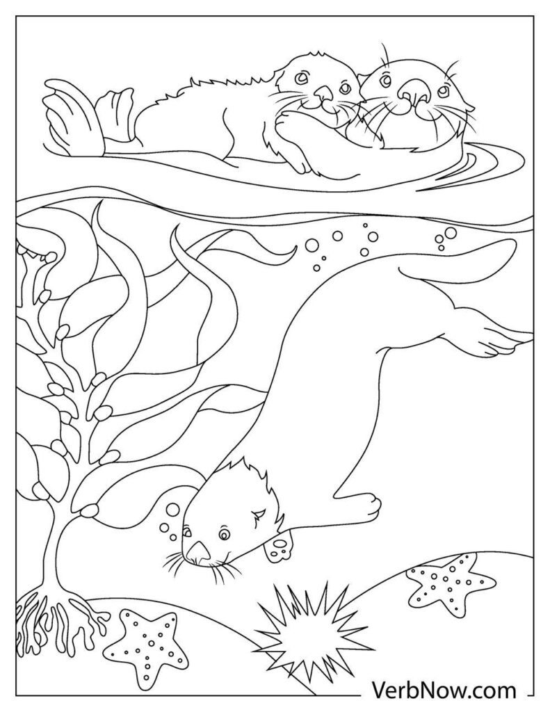 Free otter coloring pages book for download printable pdf