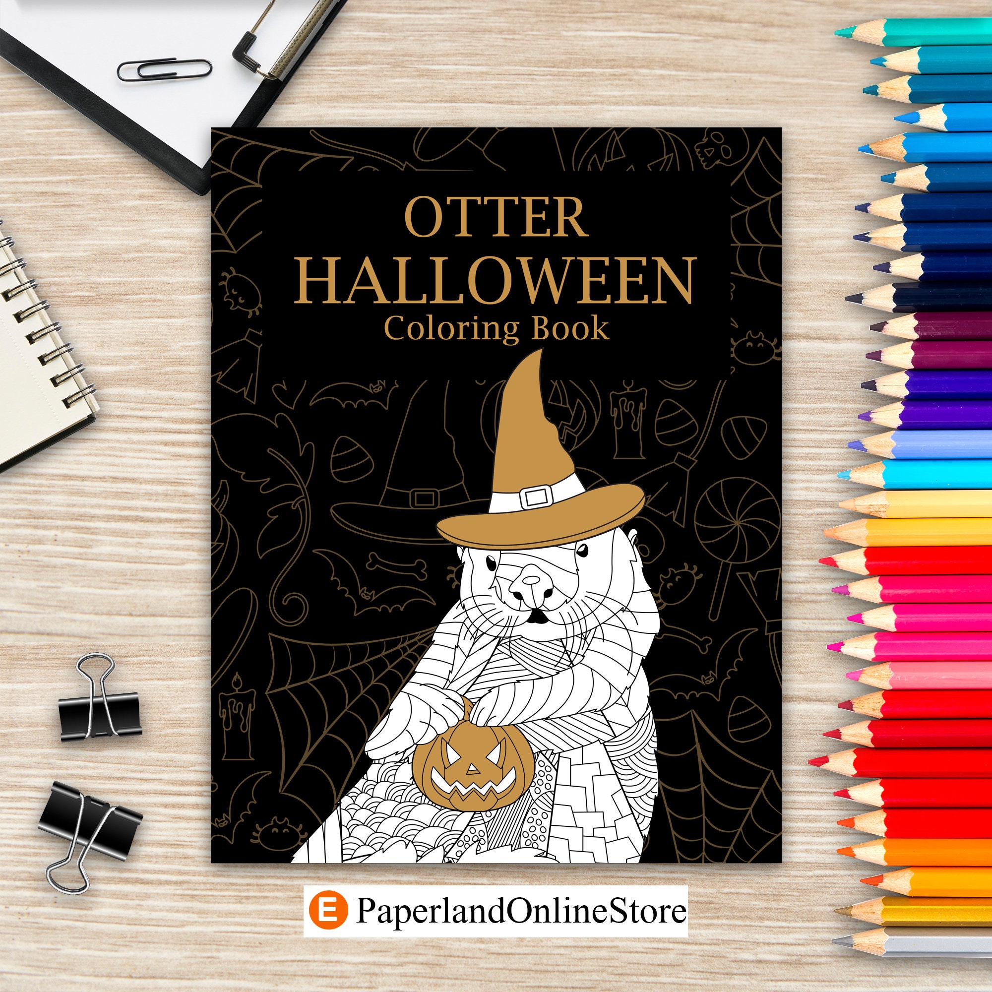 Otter halloween coloring book coloring books for adults zentangle coloring pages otterly spooky youre my boo pumpkin happy halloween