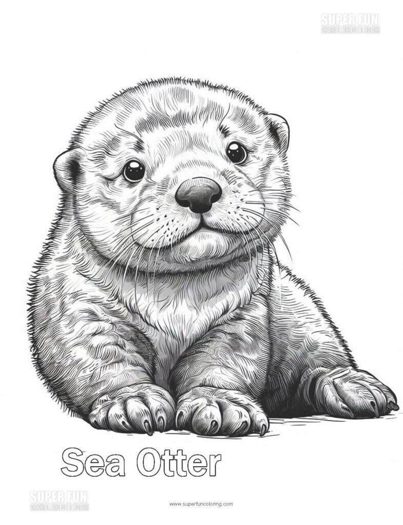 Sea otter coloring page