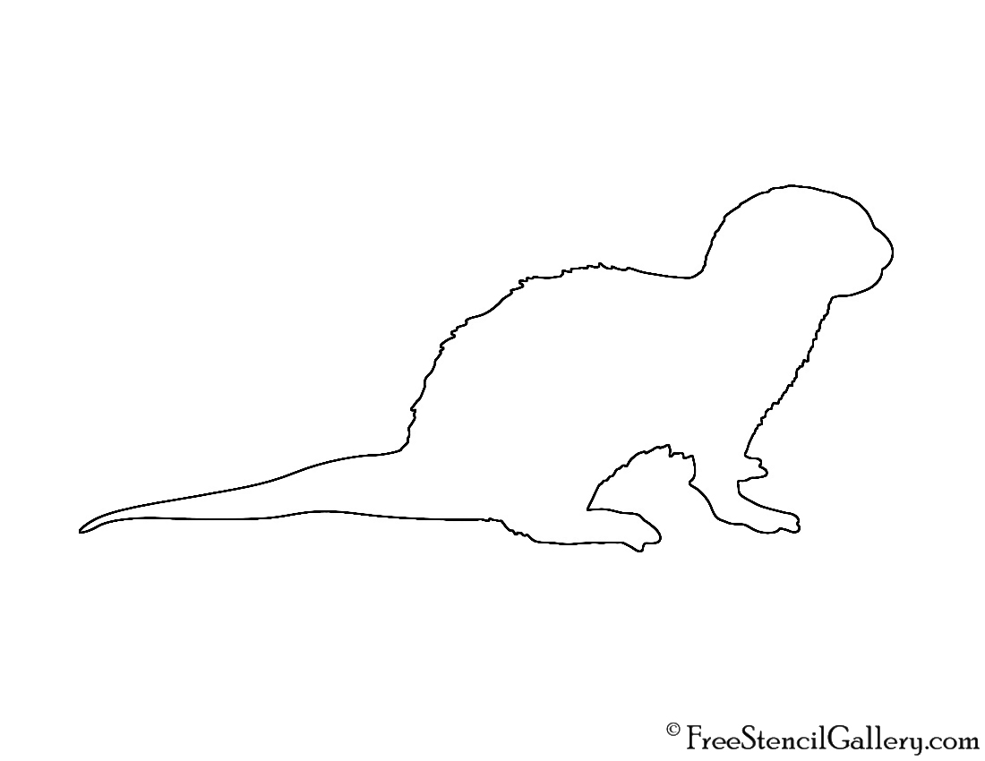 Otter silhouette stencil free stencil gallery