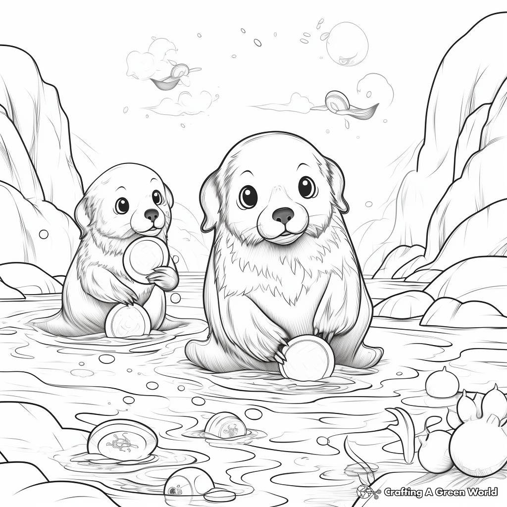 Otter coloring pages