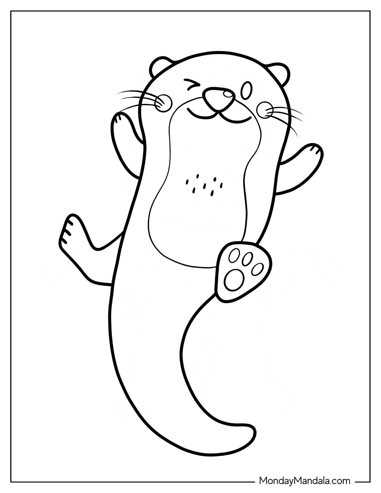 Otter coloring pages free pdf printables