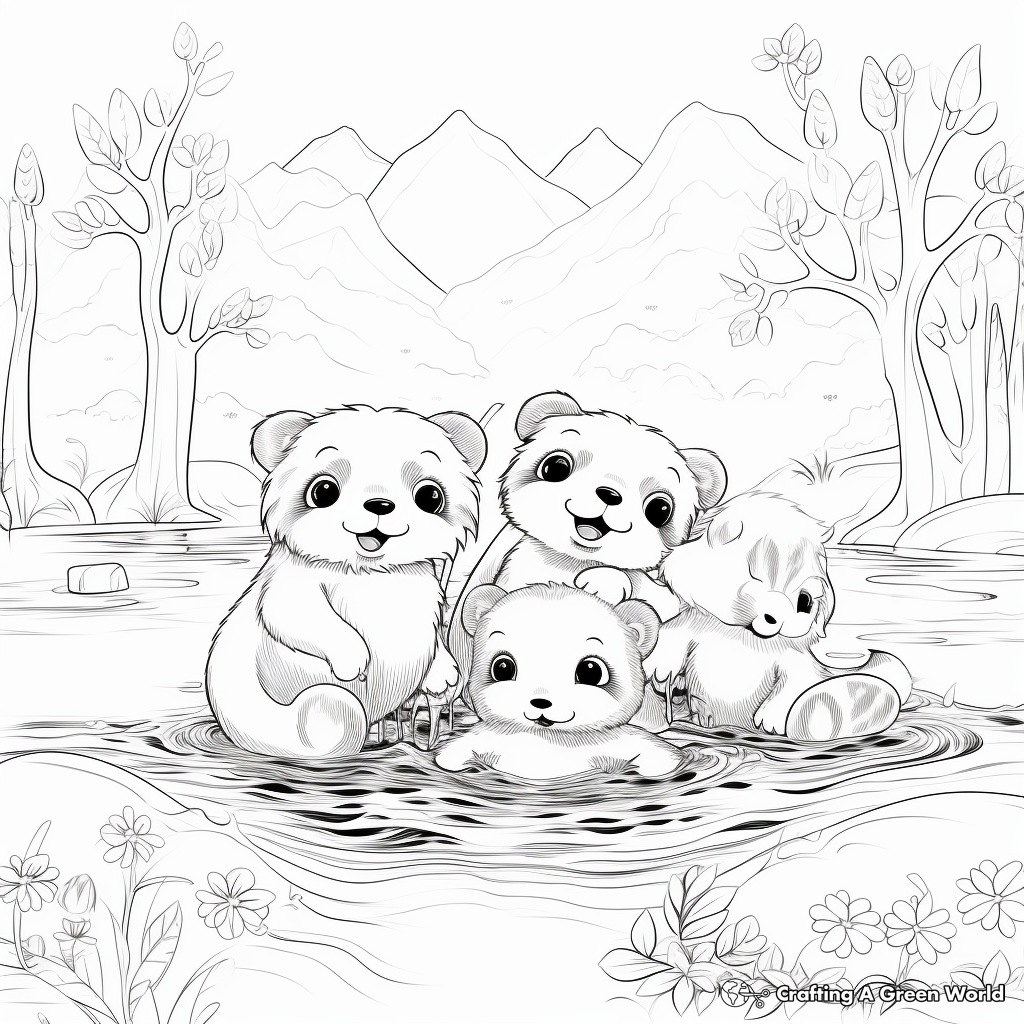 Otter coloring pages