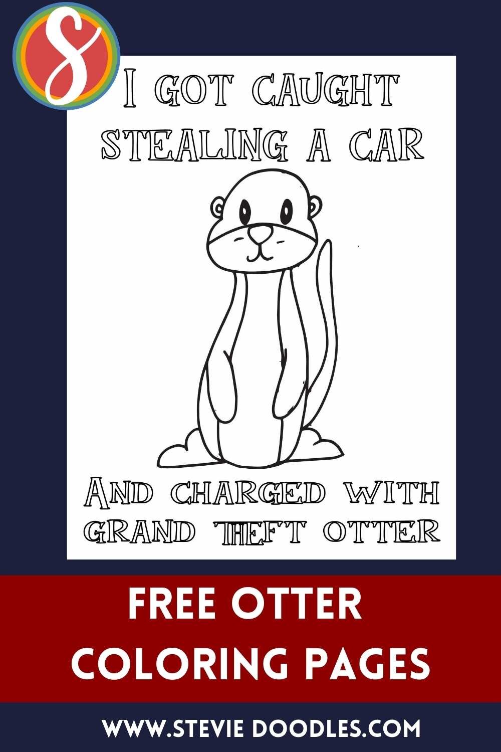 Free otter coloring pages â stevie doodles