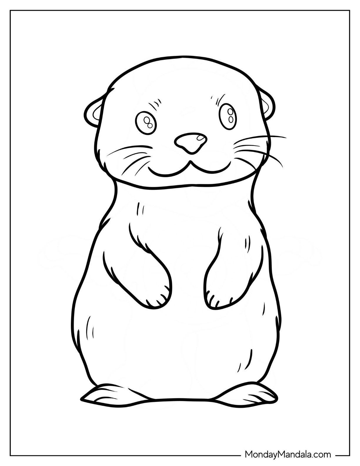 Otter coloring pages free pdf printables