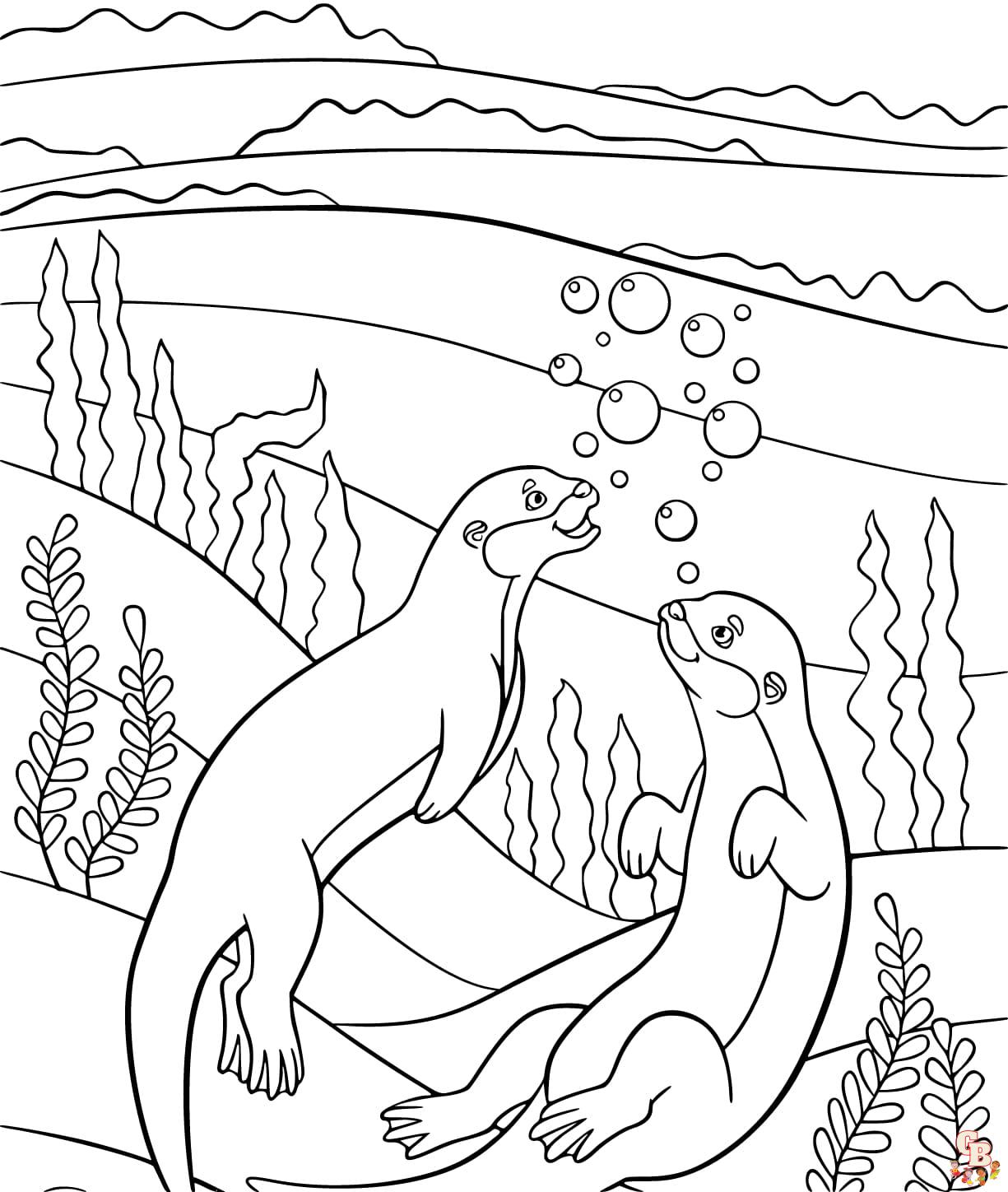 Printable sea otter coloring pages free for kids and adults