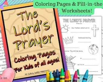 Lords prayer coloring pages our father worksheet youth prayer craft booklet kids christian sunday school lessons pdf printable ministry