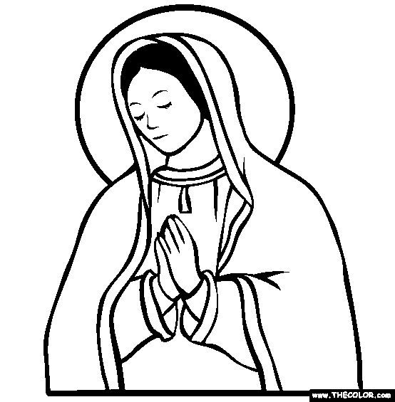 Our lady of guadalupe online coloring page