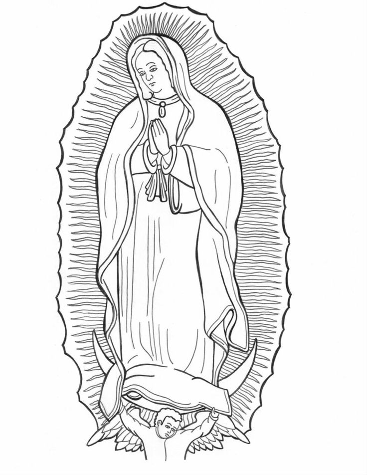 Our lady of guadalupe coloring pages black and white lines dog coloring page