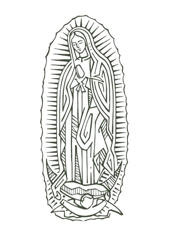 Digital illustration of our lady of guadalupe stock vector