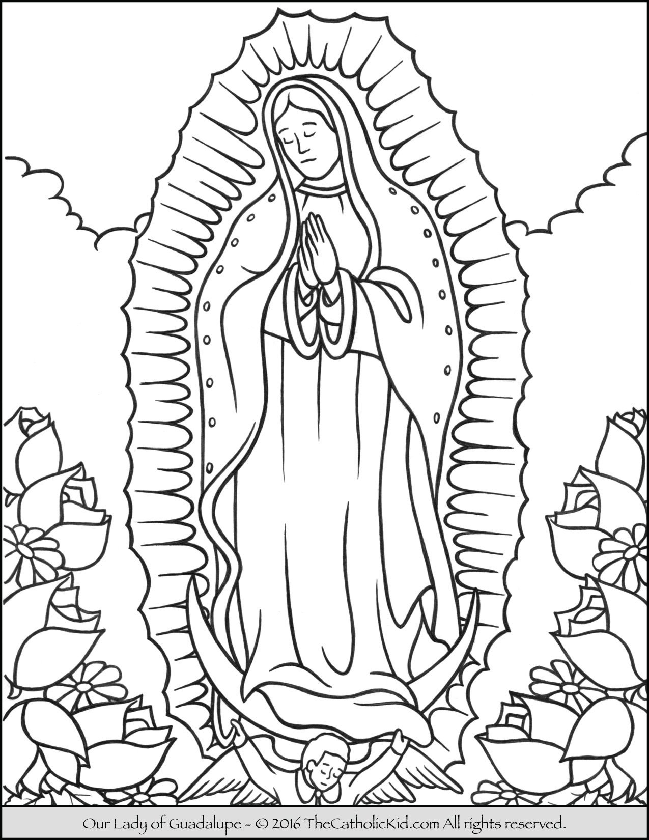 Our lady of guadalupe coloring page