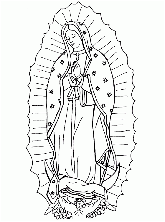 Our lady of guadalupe coloring page