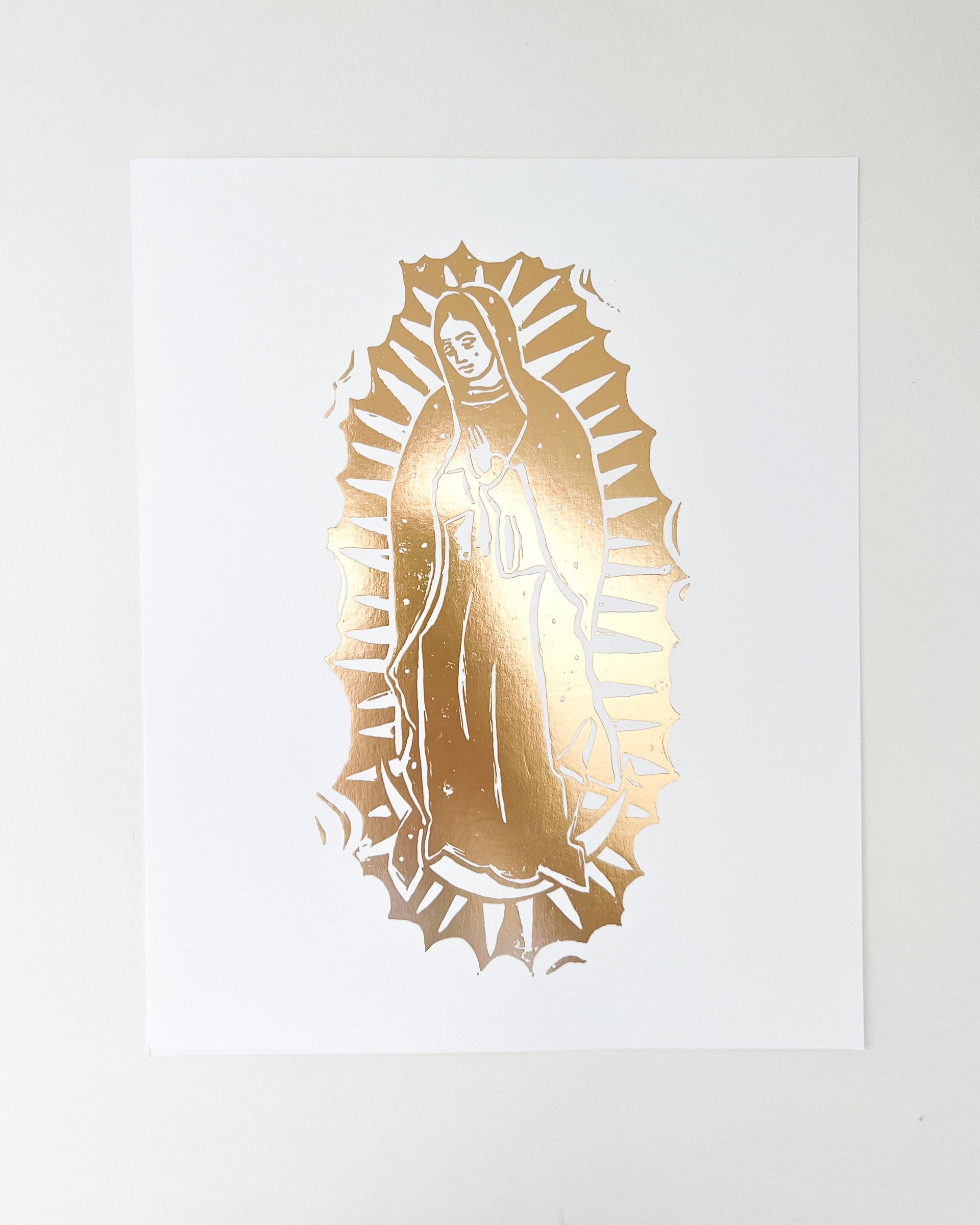 Our lady of guadalupe x gold leaf print â be a heart