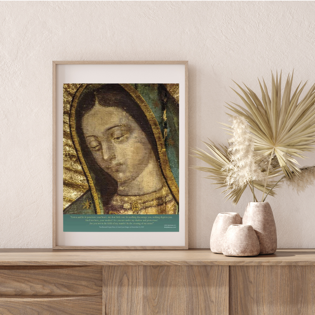 The face of our lady of guadalupe print