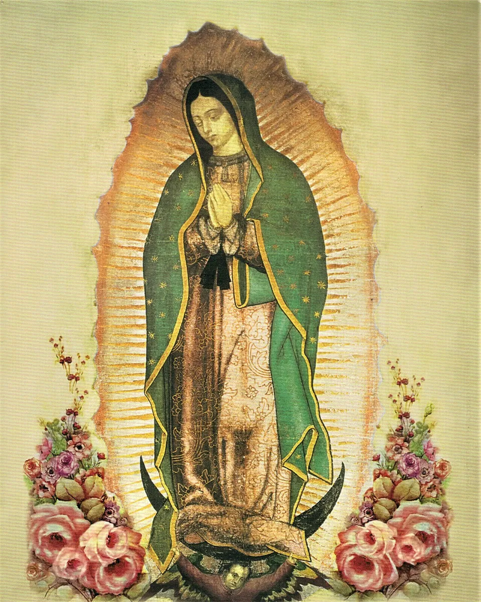 Our lady of guadalupe mary picture print art x cardstock ready for framing