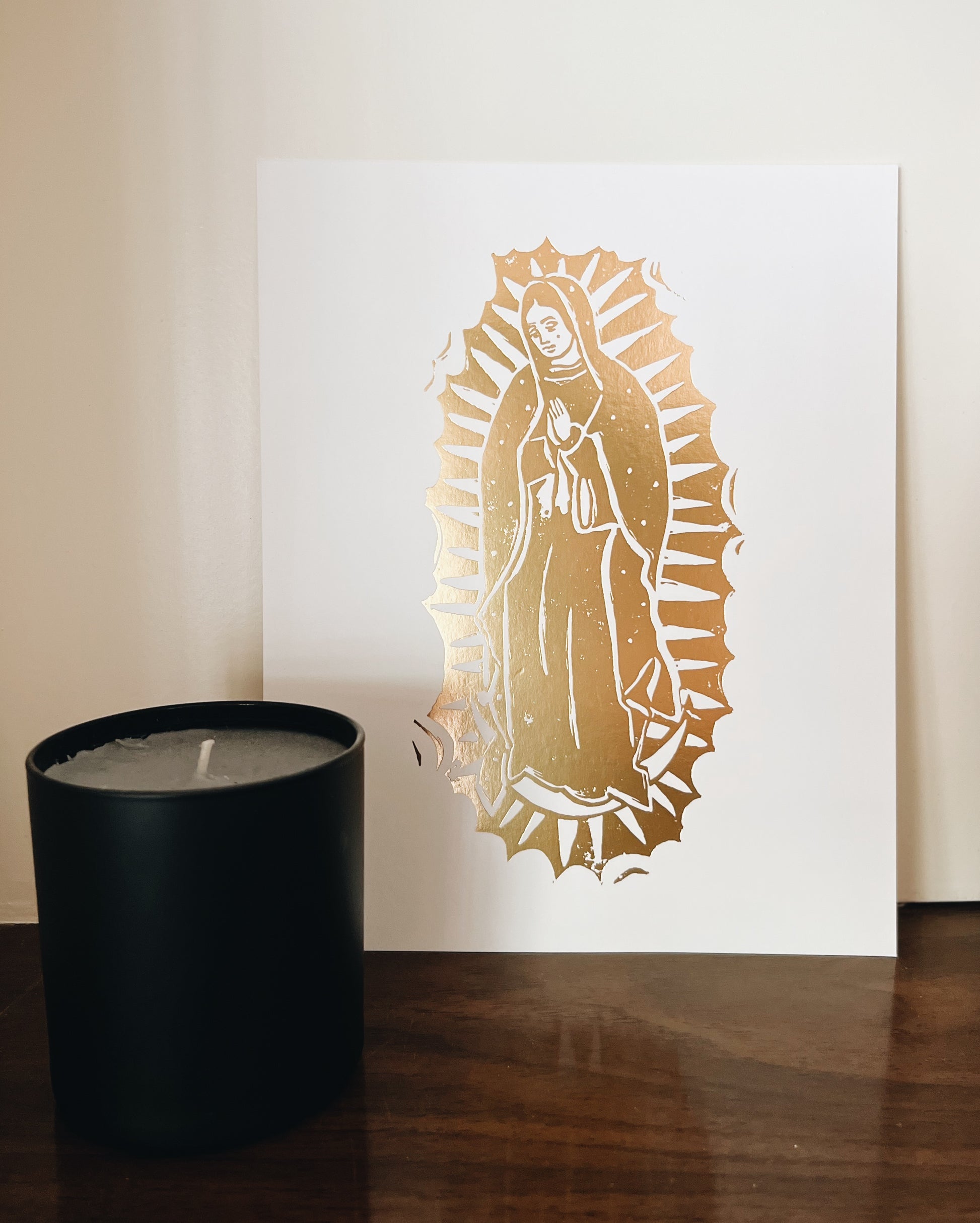 Our lady of guadalupe x gold leaf print â be a heart