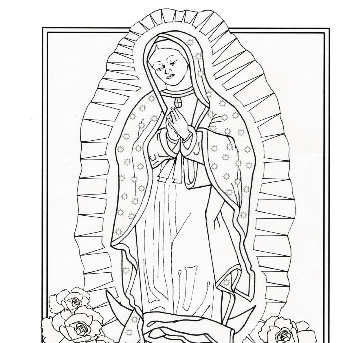 Our lady of guadalupe coloring page virgen de guadalupe coloring page