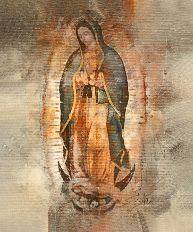 Watercolor our lady of guadalupe